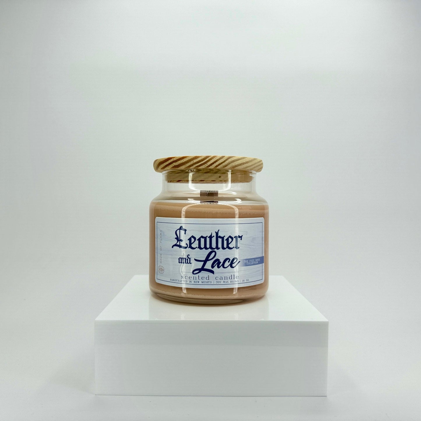 Leather & Lace | 16oz Wood Wick Candle