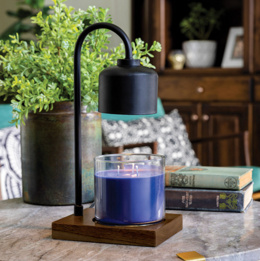 Black & Wood Arched Candle Warmer Lamp